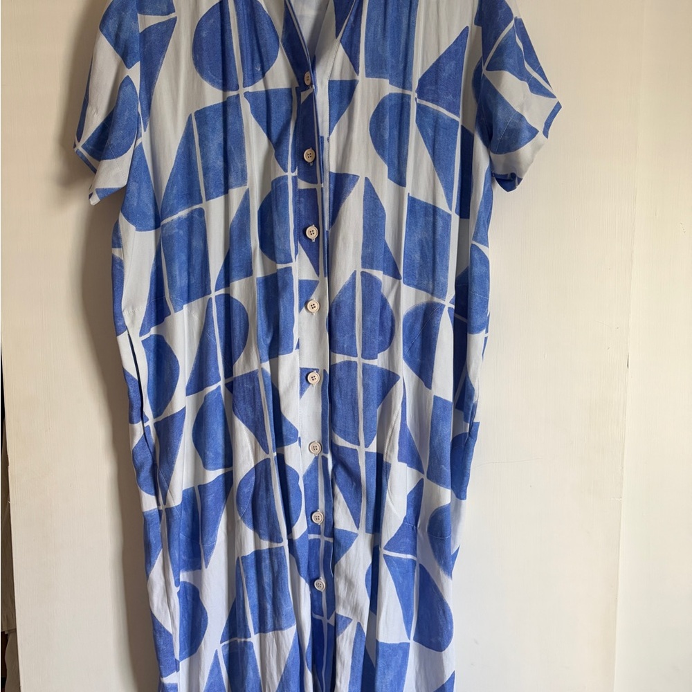 Blue Geometric Duster - Picture 5 of 11